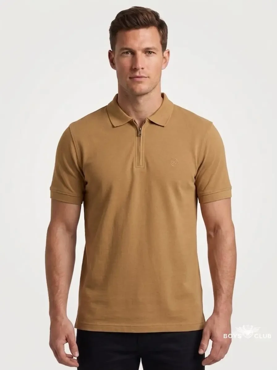 Regular Fit Zip Polo Shirt – Original Cotton